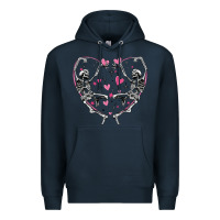 Navy valentines day skeleton Premium Hoodie - MaliasSmallBusiness