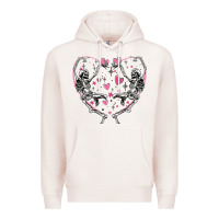 Pale Pink valentines day skeleton Premium Hoodie - MaliasSmallBusiness