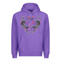 Purple valentines day skeleton Premium Hoodie - MaliasSmallBusiness