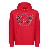 Red valentines day skeleton Premium Hoodie - MaliasSmallBusiness
