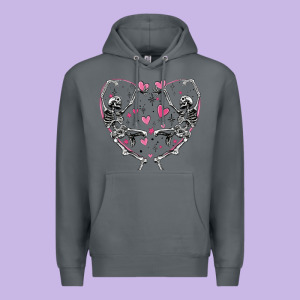 Valentines Day Skeleton Premium Hoodie Designed By Maliassmallbusiness