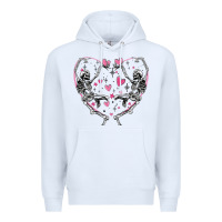 White valentines day skeleton Premium Hoodie - MaliasSmallBusiness