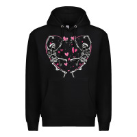 Black valentines day skeleton Premium Hoodie - MaliasSmallBusiness