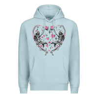 Blue Mist valentines day skeleton Premium Hoodie - MaliasSmallBusiness