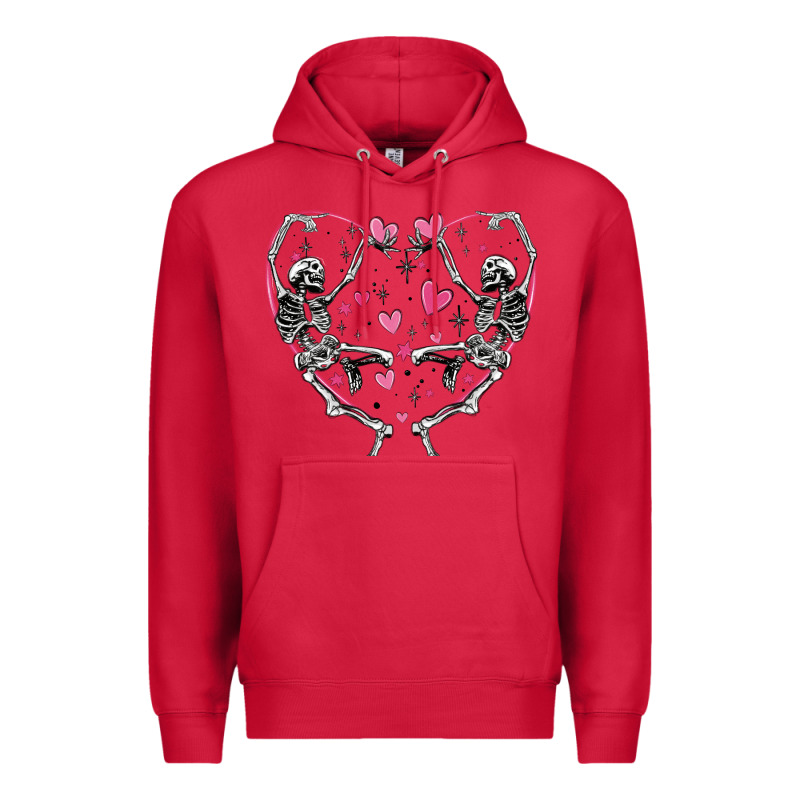 Valentines Day Skeleton Premium Hoodie by MaliasSmallBusiness | Teevron