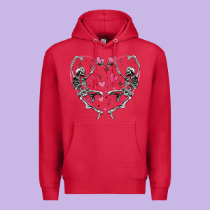 Valentines Day Skeleton Premium Hoodie Designed By Maliassmallbusiness
