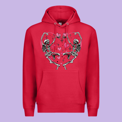 Premium Hoodie valentines day skeleton