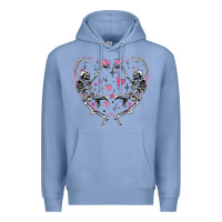 Colony Blue valentines day skeleton Premium Hoodie - MaliasSmallBusiness