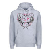 Heather Grey valentines day skeleton Premium Hoodie - MaliasSmallBusiness