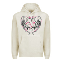 Oatmeal Heather valentines day skeleton Premium Hoodie - MaliasSmallBusiness