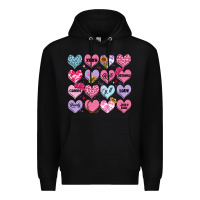 Black valentines candy hearts Premium Hoodie - MaliasSmallBusiness