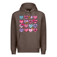 Coffee valentines candy hearts Premium Hoodie - MaliasSmallBusiness