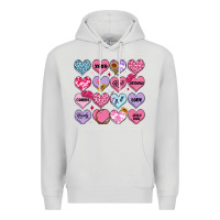 Dove Grey valentines candy hearts Premium Hoodie - MaliasSmallBusiness