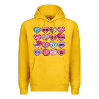 Lemon valentines candy hearts Premium Hoodie - MaliasSmallBusiness