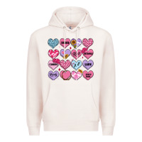 Pale Pink valentines candy hearts Premium Hoodie - MaliasSmallBusiness