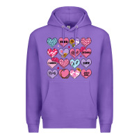 Purple valentines candy hearts Premium Hoodie - MaliasSmallBusiness