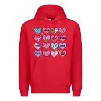 Red valentines candy hearts Premium Hoodie - MaliasSmallBusiness