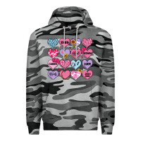 Slate Camo valentines candy hearts Premium Hoodie - MaliasSmallBusiness