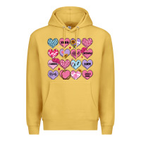 Antique Gold valentines candy hearts Premium Hoodie - MaliasSmallBusiness
