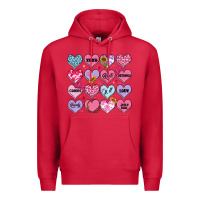Cardinal valentines candy hearts Premium Hoodie - MaliasSmallBusiness