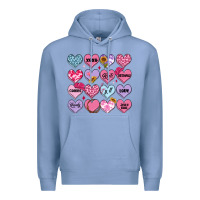 Colony Blue valentines candy hearts Premium Hoodie - MaliasSmallBusiness