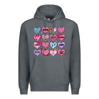 Rock valentines candy hearts Premium Hoodie - MaliasSmallBusiness