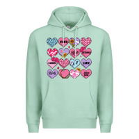 Seafoam valentines candy hearts Premium Hoodie - MaliasSmallBusiness