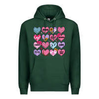 Sports Green valentines candy hearts Premium Hoodie - MaliasSmallBusiness