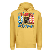 Antique Gold thank you veteran Premium Hoodie - MaliasSmallBusiness