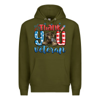 Army Green thank you veteran Premium Hoodie - MaliasSmallBusiness