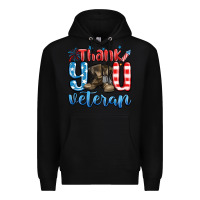 Black thank you veteran Premium Hoodie - MaliasSmallBusiness