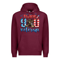 Burgundy thank you veteran Premium Hoodie - MaliasSmallBusiness