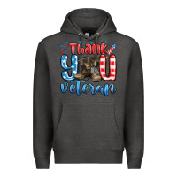 Charcoal Heather thank you veteran Premium Hoodie - MaliasSmallBusiness