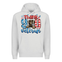 Dove Grey thank you veteran Premium Hoodie - MaliasSmallBusiness