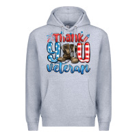 Heather Grey thank you veteran Premium Hoodie - MaliasSmallBusiness
