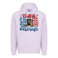 Lilac thank you veteran Premium Hoodie - MaliasSmallBusiness