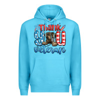 Ocean Blue thank you veteran Premium Hoodie - MaliasSmallBusiness
