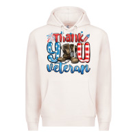 Pale Pink thank you veteran Premium Hoodie - MaliasSmallBusiness