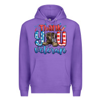 Purple thank you veteran Premium Hoodie - MaliasSmallBusiness
