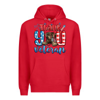 Red thank you veteran Premium Hoodie - MaliasSmallBusiness