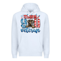 White thank you veteran Premium Hoodie - MaliasSmallBusiness