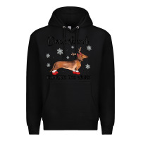 Black dachshund through the snow Premium Hoodie - MaliasSmallBusiness