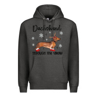 Charcoal Heather dachshund through the snow Premium Hoodie - MaliasSmallBusiness