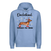 Colony Blue dachshund through the snow Premium Hoodie - MaliasSmallBusiness