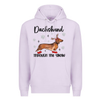 Lilac dachshund through the snow Premium Hoodie - MaliasSmallBusiness