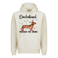 Oatmeal Heather dachshund through the snow Premium Hoodie - MaliasSmallBusiness