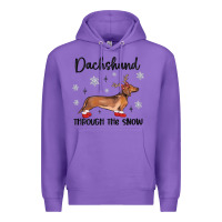 Purple dachshund through the snow Premium Hoodie - MaliasSmallBusiness