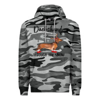 Slate Camo dachshund through the snow Premium Hoodie - MaliasSmallBusiness