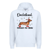 White dachshund through the snow Premium Hoodie - MaliasSmallBusiness