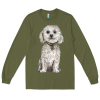 Army Green bichon frise dog Long Sleeve Tee - BarkalooDesign